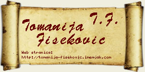 Tomanija Fišeković vizit kartica